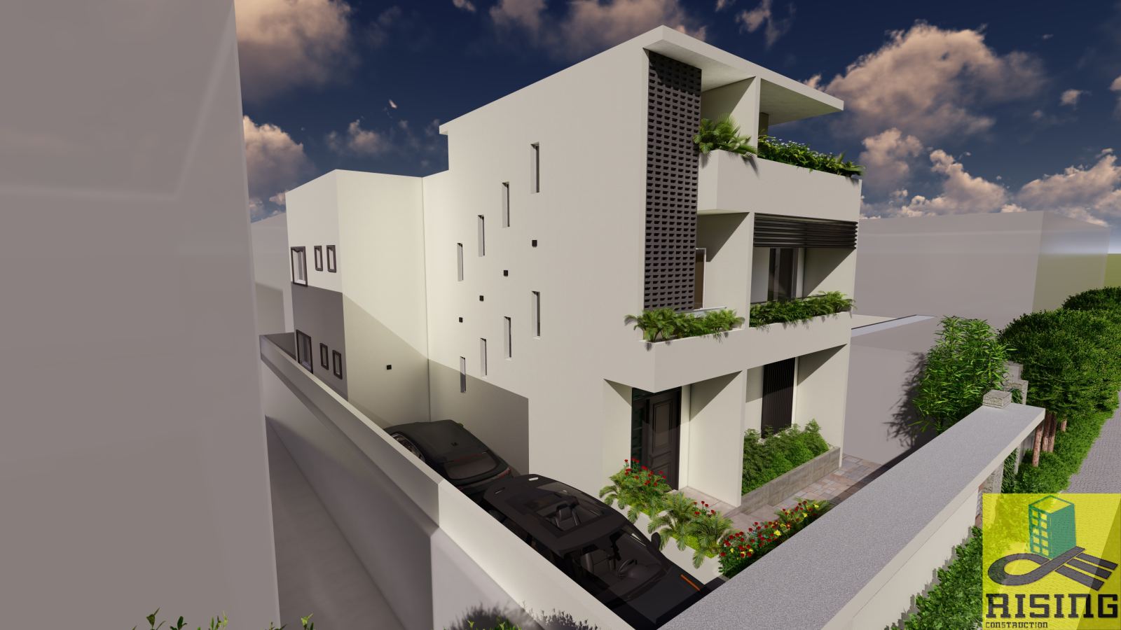 Villa contemporaine à façade claustra