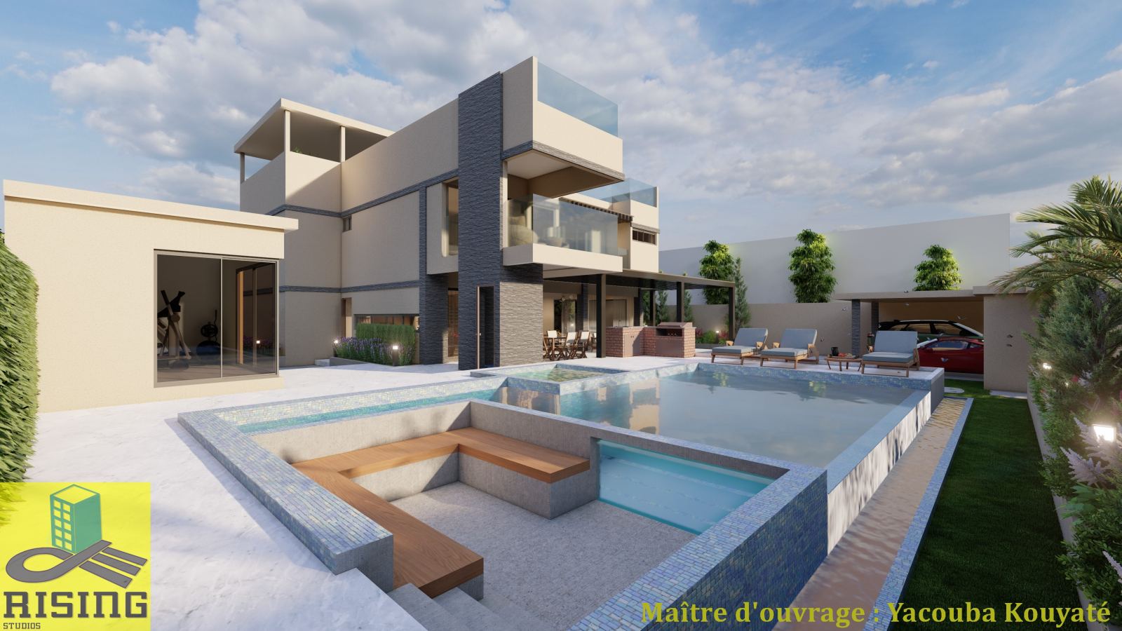 Villa avec piscine — Côté jardin